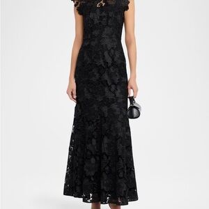 Shoshanna Black Floral Lace Maxi Dress NWT SZ4